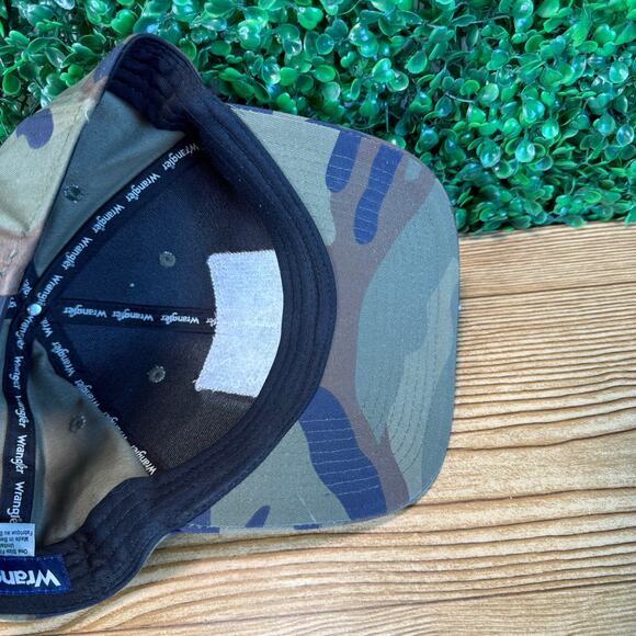 Wrangler Patch Logo Camo Hat Cap Snapback One Size OSFA - Picture 5 of 7